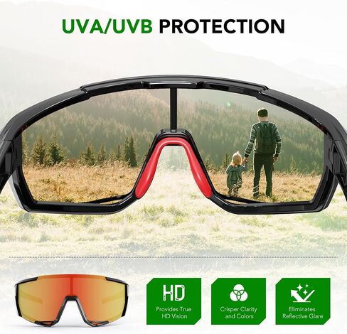 Polarized Sports Sunglasses for Men Women Youth Baseball Cycling Running Biking Fishing Glasses Black in Saudi Arabia