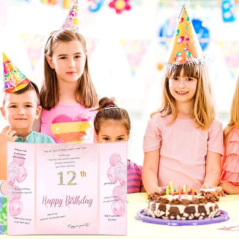 Rose Gold Birthday Party Guest Book, Birthday Party Decorations, Birthday Alternative Signature Guest Book 17.3" X 12" with DIY Stickers for Any Age, Giant Birthday Card Board Party Supplies in Saudi Arabia