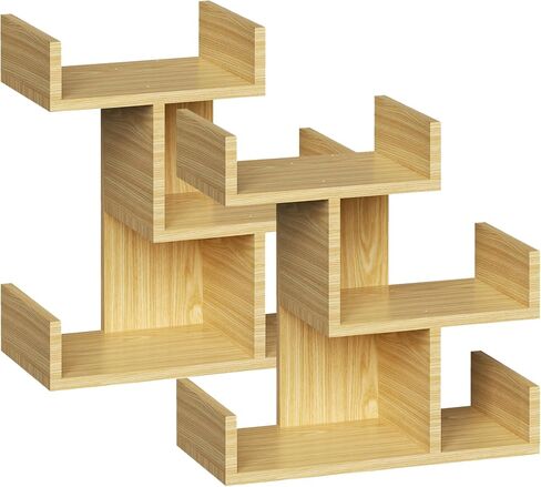 Display Shelf Desktop Bookshelf Wood Desktop Bookshelf for Living Room, Bedroom Shelves for Decor 13.4"L*6.30"W*14.2"H Inches Grey Wash in Saudi Arabia
