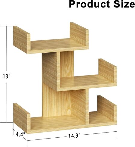 Display Shelf Desktop Bookshelf Wood Desktop Bookshelf for Living Room, Bedroom Shelves for Decor 13.4"L*6.30"W*14.2"H Inches Grey Wash in Saudi Arabia