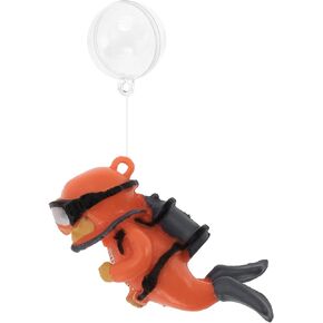 Diver Aquarium Decorations, Floating Diver Fish Tank Decorations, Floating Cartoon Diver Decor, Fun Floating Fish Decoration, PVC Diver Decoration, Green, 1 Set