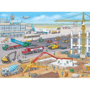 Ravensburger Construction at The Airport Jigsaw Puzzles - Enhanced Kid's Cognitive Development | Unique Puzzle Pieces for Holidays and Birthdays