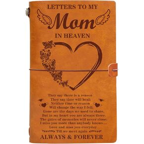 Mother in Heaven Leather Journal,Sympathy Gifts for Loss of Mom,Letters to My Mom in Heaven,Heavenly Birthday Mom,Memorial Gifts Condolence Gifts Sorry for Your Loss Gifts