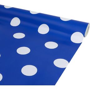 Blue Dots Bulletin Board Roll Waterproof Erasable Bulletin Board Fade Resistant Anti Wrinkle Plastic Background Tape with Adhesive on The Back for Teacher Classroom Decor Wrap Craft Gifts