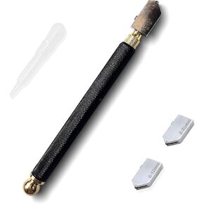 youkzuan Glass Cutter 2mm-20mm, Professional Carbide Tungsten Glass Cutters Tools, Brass Oil Fed Pencil Style Glass Cutting Tool for Tiles, Mosaic, Mirror
