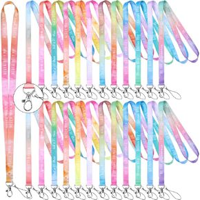 24Pcs Motivational Inspirational Quotes Employee Appreciation Gifts Bulk Lanyard Lanyards Wrist Neck Lanyards Keychain Badge Holder Phone String Holder Lanyard Holders for ID Badges,Name Tag