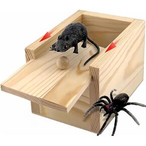 Large Spider Prank Box,2PCS Creepy Fake Bugs Inside Hilarious Gag Gift for Birthday Christmas Halloween & White Elephant Surprises