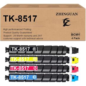 Remanufactured 4PK TK-8517 TK8517 TK 8517 Toner Cartridge Works for Kyocera TASKalfa 5052ci 5053ci 6052ci 6053ci Printers (4-Pack)