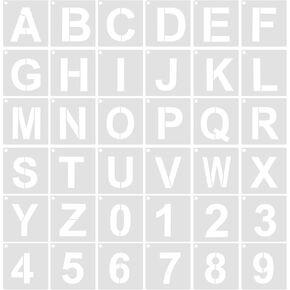 3 Inch Large Alphabet Stencils Letter Stencils, Reusable Letter and Number Stencils Plastic Alphabet Art Craft Stencils for Painting on Wood Wall Fabric Rock Sign DIY Art Projects (36pcs)