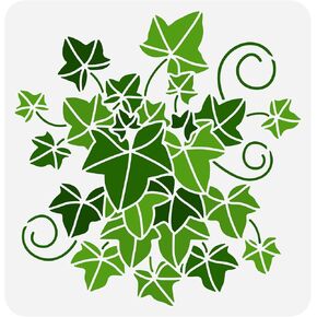 FINGERINSPIRE Ivy Painting Stencil 11.8x11.8inch Reusable Vine Drawing Template DIY Art Spring Leaf Vines Pattern Decoration Stencil Plants Theme Stencil for Painting on Wood, Wall and Furniture