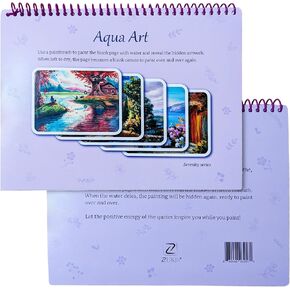 Zuki's Aqua Art - أنشطة الخرف ، والطلاء الخالي من الفوضى مع الكتب المائية للبالغين وجميع جوائز Bingo الوظيفية لكبار السن ، طبعة الأحلام الهادئة