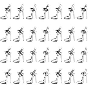 Mystart 40 Pieces Retro Alloy High Heel Shoes Charms Pendants for Bracelet Necklace Jewelry Making (Antique Silver)