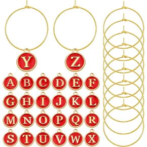 Aylifu Alphabet Charms Enamel Initial Letter Pendants