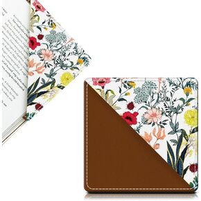 Cute Leather Bookmarks, Fun Triangle Making Corner Bookmark, Book Accessories for Reading Book Lovers, Unbreakable Page Markers for Women Men Night Forest Mountain