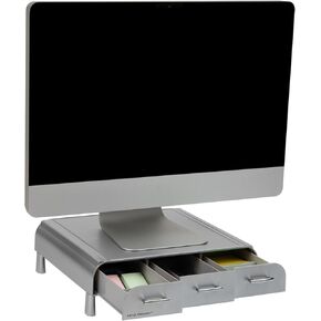 Mind Reader PC, Laptop, IMAC Monitor Stand and Desk Organizer, Silver
