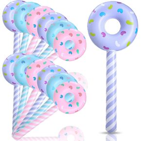Jenaai 12 Pcs Candyland Birthday Party Decorations Inflatable 33 Inch Lollipop Stick Large Candy Float Donut Shape Balloons Valentine‘s Day Candy Themed Birthday Decorations for Kids(Classic Color) in Kuwait