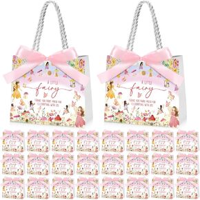 Kolldenn 25 Pcs Fairy Gift Bags Bulk Fairy Party Favors Bags with Handles for First Birthday Baby Shower Bridal Shower Spring Themed Party Favors