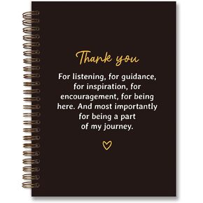 Thank You Gifts Inspirational Notebook,Appreciation Notebook Gift for Coworker Colleague Office Worker,Black Hardcover Spiral Notebook