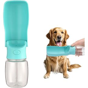 Foldable Portable Dog Water Bottle, Pet Water Bottle with One-Hand Operation & Lightweight, Perfect for Outdoor Walks, Hiking, and Travel - 12 OZ Capacity