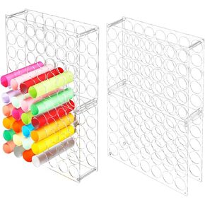Wenqik 2 Pack Vinyl Storage Organizer 98 Holes Acrylic Vinyl Roll Holder Easy to Assemble Organizer Storage Craft for Room Art Organization Decor