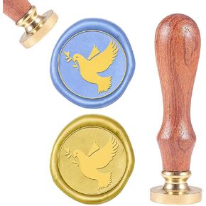CRASPIRE Bird Wax Seal Stamp Peace Dove Vintage Wax Sealing Stamps Animal Retro 25mm Removable Brass Head Wooden Handle for Envelopes Invitations Wine Packages Greeting Cards Weeding