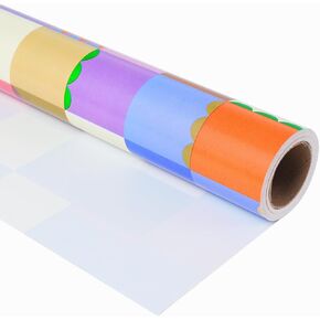Ulmasinn Floral Wrapping Paper Roll - 17 Inches x 33 Feet - Vintage Romantic Pink Rose Flower Gift Wrap with Cut Lines for Wedding, Birthday, Bridal Shower, Mother’s Day
