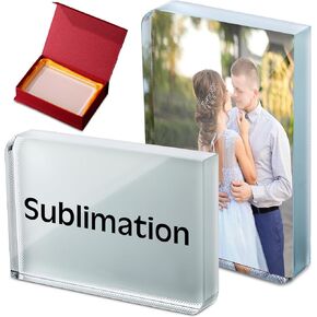 didaey 2 PCS Sublimation Blanks Crystal Picture Frame Crystal Tabletop Decor Decorative Llaques Custom Diy Photo Frame for Christmas Wedding Memorial DIY Gift (Round)
