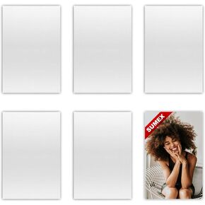Sumex 6 Pieces Sublimation Blanks Aluminum Sheets,12×16 inch Aluminum Sheets Photo Metal Sign Wall Poster Frame for Thermal Sublimation Heat Press（Matte-White）