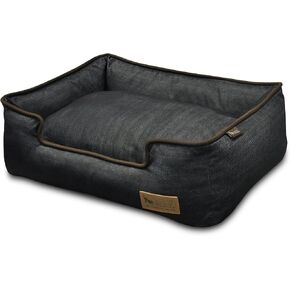 P.L.A.Y. Pet Lifestyle and You Denim Brown Lounge Bed for Dogs, Medium