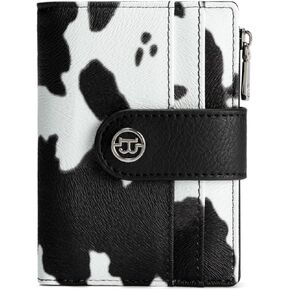 BOSTANTEN Small Wallet for Women Leather RFID Blocking Card Holder Bifold Compact Wallets With Zipper Coin Pocket Beige＆Brown