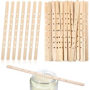 100pcs Wooden Wick Holders Candle Wick Bars Candle Wicks Centering Device Wax Stick Clips Centering Tools for Candle Making Wick Holders for Large & Multiwick Candles