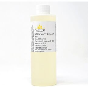 MAHOGANY BALSAM OIL (زجاجة 8 أوقية) | صنع الشموع ، صنع الصابون ، بخاخات الغرفة ، قنابل الحمام ، المستحضر ، معطرات السيارات ، ذوبان الشمع | Candeo Candle Supply | فثالات حرة ودعوة 65 متوافقة