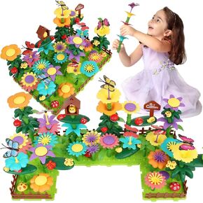 274 PCS Flower Garden Building Set, Gardening Pretend Toys for Kids Age 3 4 5 6 7 Year Old, Flower Building Toy Set, STEM Toy and Preschool Garden Play Set for Toddlers, Upgrade DIY Building Blocks