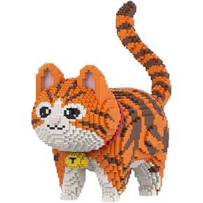 Animal Orange Striped Bell Cat Micro Building Blocks Set（8000PCS） Gift for Adult and Kid