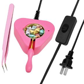 Electric Wax Seal Warmer with Spoon and Tweezers, for Wax Seal Stamp Envelope Letter Art Craft (Black Warmer)