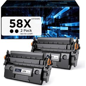 58X CF258X Toner Cartridge High Yield Compatible for HP 58X CF258X 58A CF258A use with Laserjet MFP M428dw M428fdw M428fdn Pro M404n M404dn M404dw M304a Printer (2 Black, with Chip)