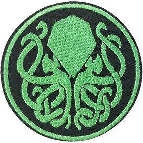 Cute-Patch Cthulhu R'Lyeh H.P Lovecraft Horror Logo Embroidered Iron on Patch Holloween Creative Gift