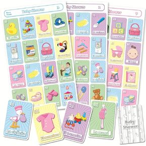 More Fiesta Baby Shower Bingo Game in Spanish, for 10 Players