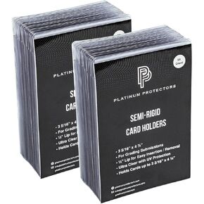 Semi-Rigid Card Holders for Graded Card Submissions for Standard Trading Cards (50 Pack)