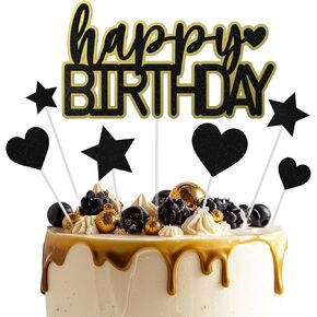 Happy Birthday Cake Toppers, Rose Gold Birthday Cake Topper for Women Girls, Birthday Party Glitter Cake Decorations Supplies for Her