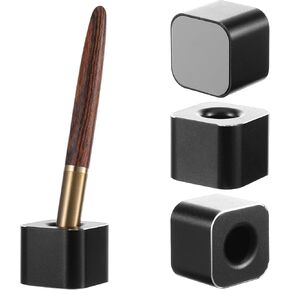 4 Pieces Single Pen Holder For Desk, Solid Metal Fountain Pen Stand, Square Pen Stand, Mini Pen Display Stand Toothbrush Holder, Desk Organizer Accessory, For Home, Office, Students, Teachers (Black)