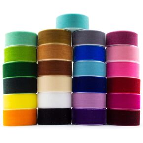 Summer-Ray 50 Yards 1 Inch Velvet Ribbon 25 Colors Value Pack