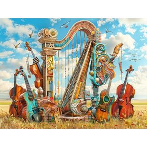 Ginfonr DIY 5D Diamond Art Kits for Adults, Music Diamond Painting for Adults, Diamond Art Landscape Full Drill, Diamond Art Kits Embroidery Rhinestone Craft for Home Wall Decor 12 * 16 Inch
