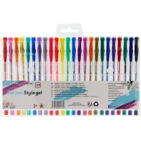 Exerz colour gel pen set 30pcs - fine ink ballpoint pens, vibrant colour, free flowing, includes glitter pens, neon, metallic and classic shades (30)
