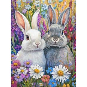 Zlinnar Eggs Diamond Painting for Adults DIY Easter Diamond Art Kits Full Round Drill Dot Paint with Cross Stitch Art Kits Home Wall Decor Room Decor 12 x 16 Inch