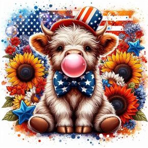 Lwzays 4th of July American American Flag Diamond Painting Kits for البالغين ، DIY Complete Round Drill Independence etgles et et kits att st leghs ، int art and carfs kit مثالية لجدار المنزل deco 14 "x14"