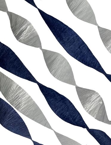 Navy Blue and Silver Metallic Crepe Paper Streamers, 4 Rolls Total in Kuwait