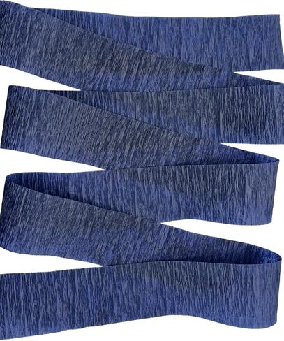 Navy Blue and Silver Metallic Crepe Paper Streamers, 4 Rolls Total in Kuwait