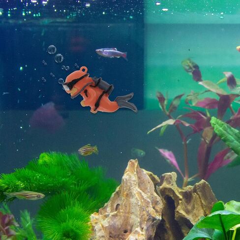 Diver Aquarium Decorations, Floating Diver Fish Tank Decorations, Floating Cartoon Diver Decor, Fun Floating Fish Decoration, PVC Diver Decoration, Green, 1 Set in Kuwait