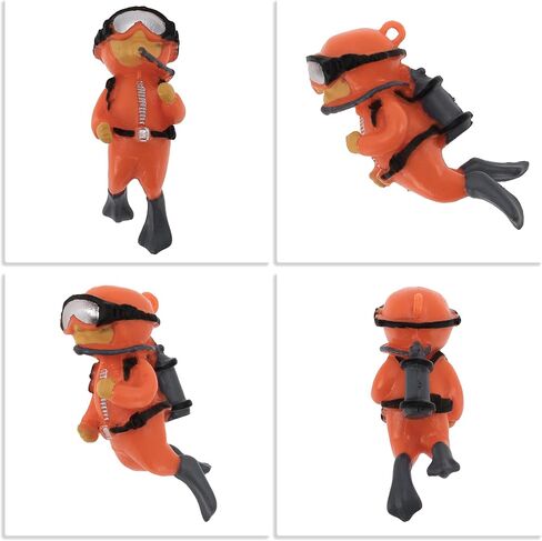Diver Aquarium Decorations, Floating Diver Fish Tank Decorations, Floating Cartoon Diver Decor, Fun Floating Fish Decoration, PVC Diver Decoration, Green, 1 Set in Kuwait